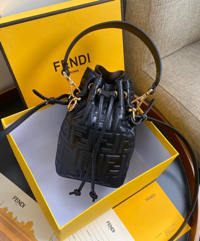 Fendi Mon Tresor Leather Mini Bag 8BS010 Black